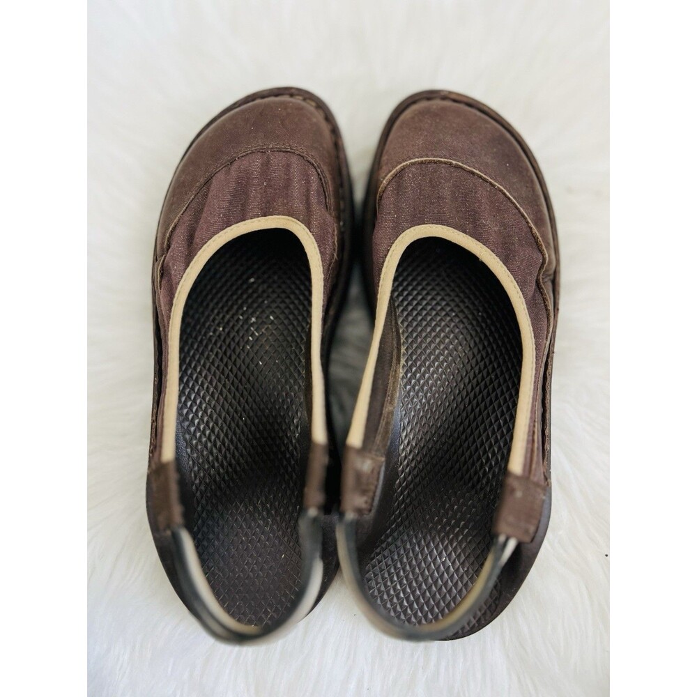 Chaco Brown Slip-On Flats with Cream Trim